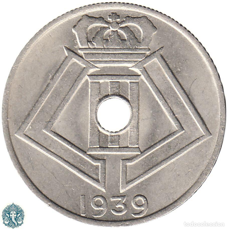Monedas antiguas de Europa: B&Eacute;LGICA 5 C&eacute;ntimos 1939 Leopoldo III KM#111 Leyenda Belgie - Belgique