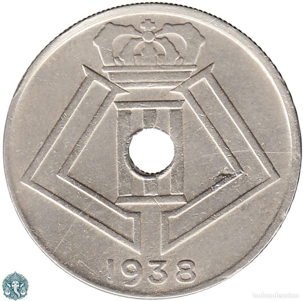 Monedas antiguas de Europa: B&Eacute;LGICA 10 C&eacute;ntimos 1938 Leopoldo III KM#112 Leyenda Belgique - Belgie