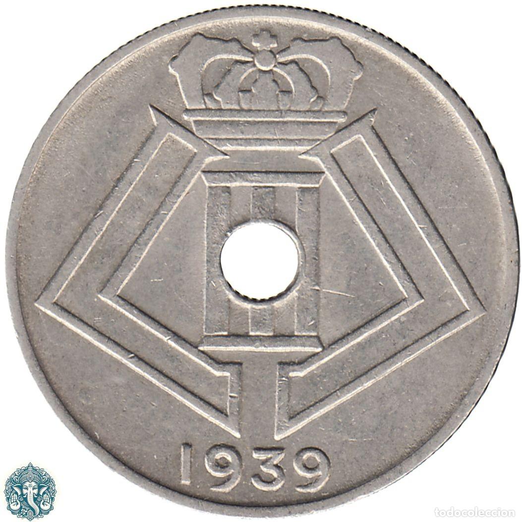 Monedas antiguas de Europa: B&Eacute;LGICA 10 C&eacute;ntimos 1939 Leopoldo III KM#113 Leyenda Belgie - Belgique