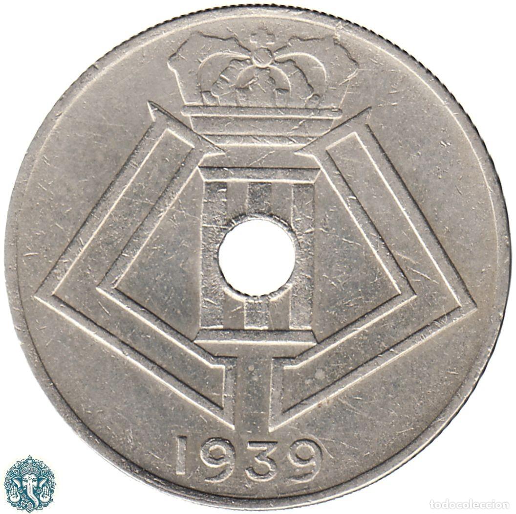 Monedas antiguas de Europa: B&Eacute;LGICA 10 C&eacute;ntimos 1939 Leopoldo III KM#113 Leyenda Belgie - Belgique