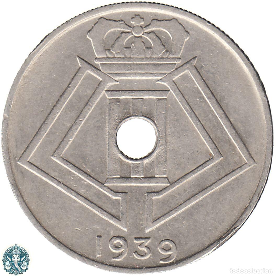 Monedas antiguas de Europa: B&Eacute;LGICA 10 C&eacute;ntimos 1939 Leopoldo III KM#113 Leyenda Belgie - Belgique