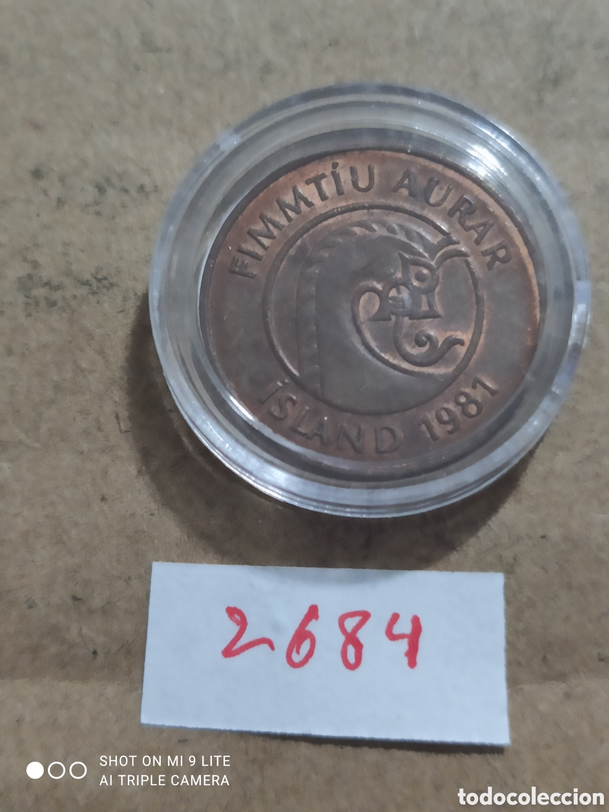 Monedas antiguas de Europa: 50 aurar de Islandia a&ntilde;o 1982