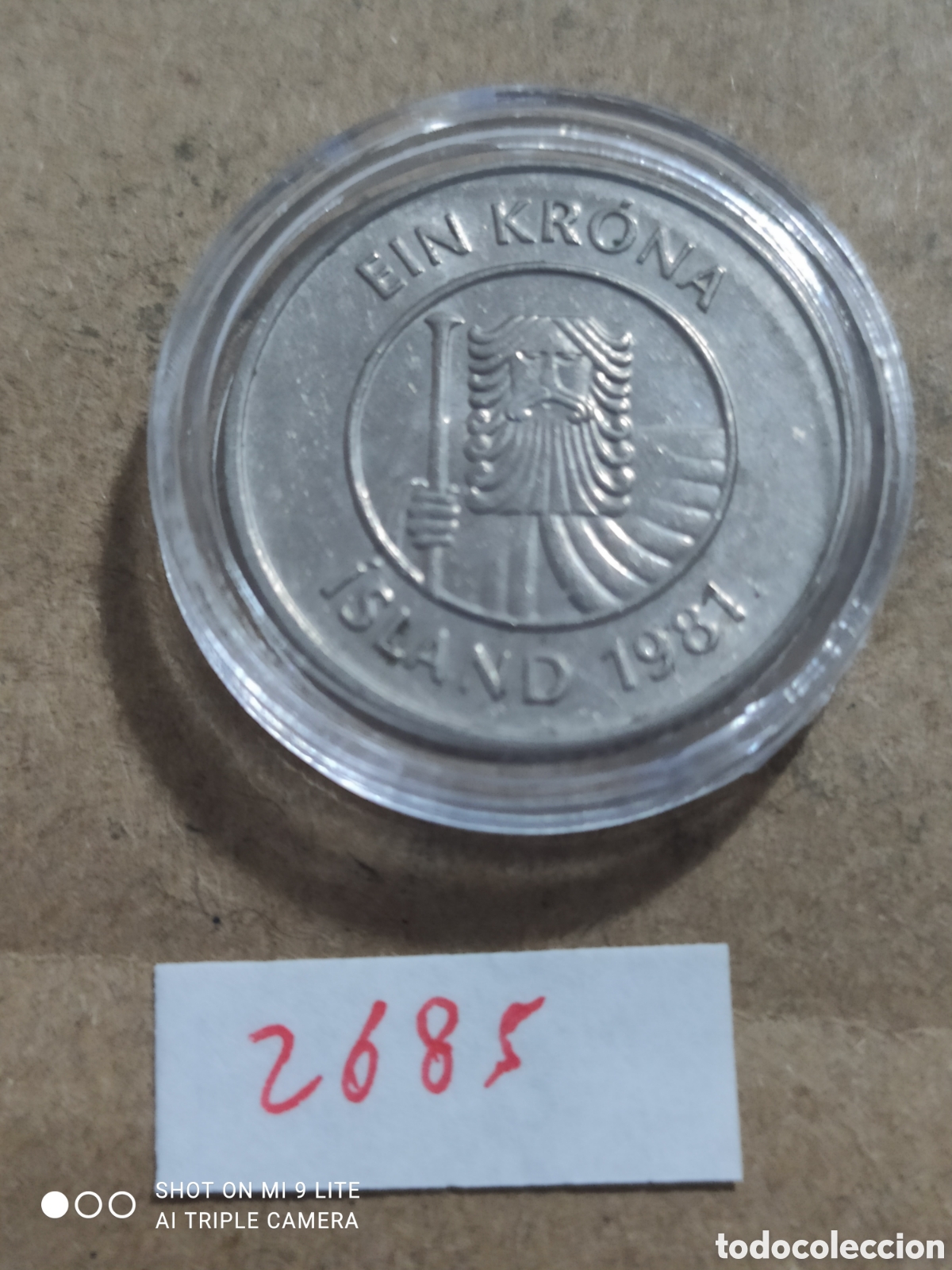 Monedas antiguas de Europa: 1 korona de Islandia a&ntilde;o 1981