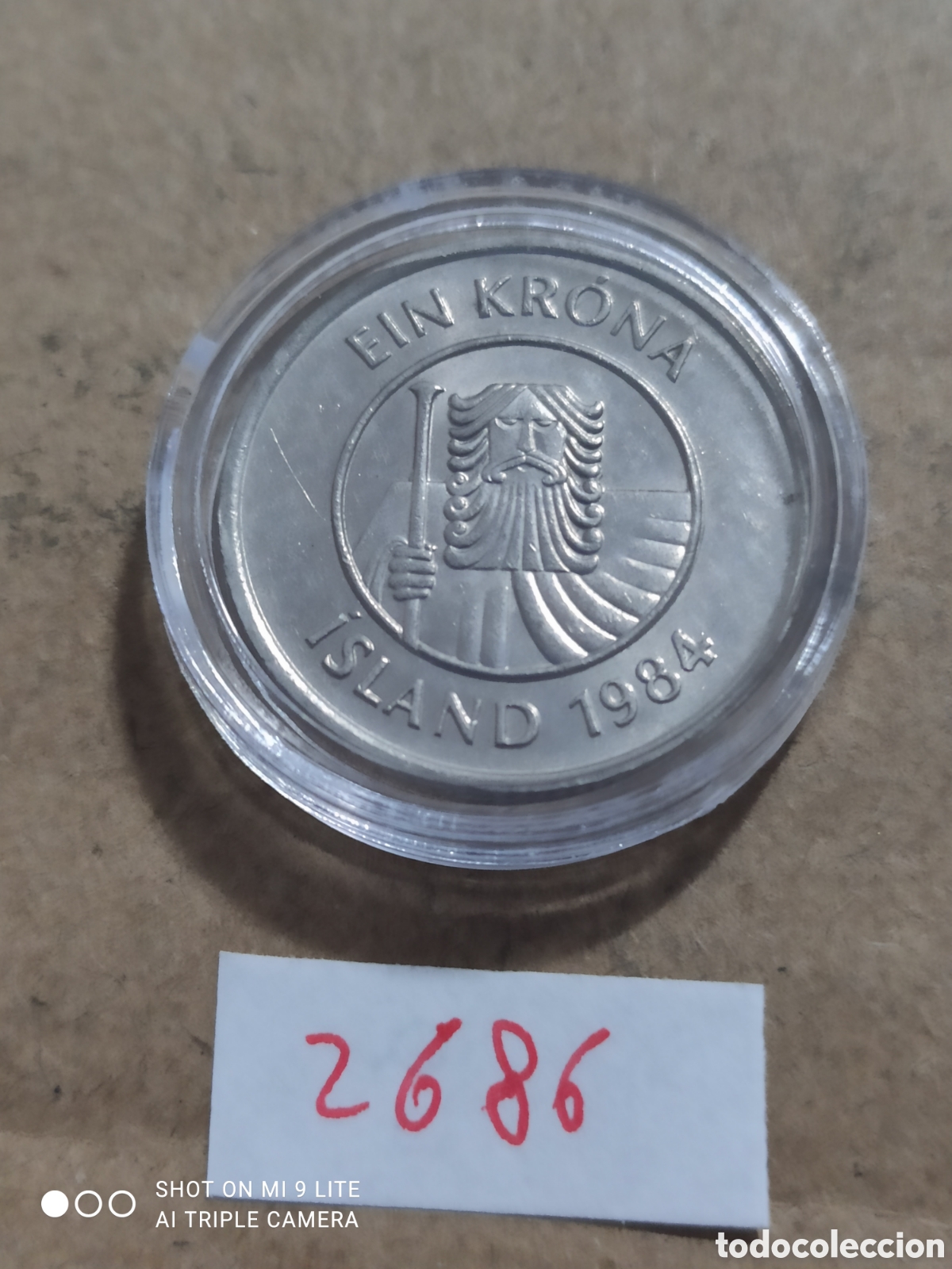 Monedas antiguas de Europa: 1 korona de Islandia a&ntilde;o 1984