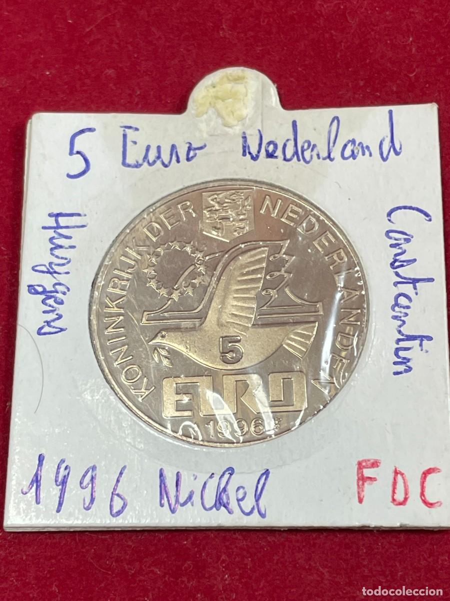 Monedas antiguas de Europa: Moneda Ensayo 5 Euro 1996 Pa&iacute;ses Bajos Nederland. Constantijn Huygens. Flor de Cu&ntilde;o (FDC)