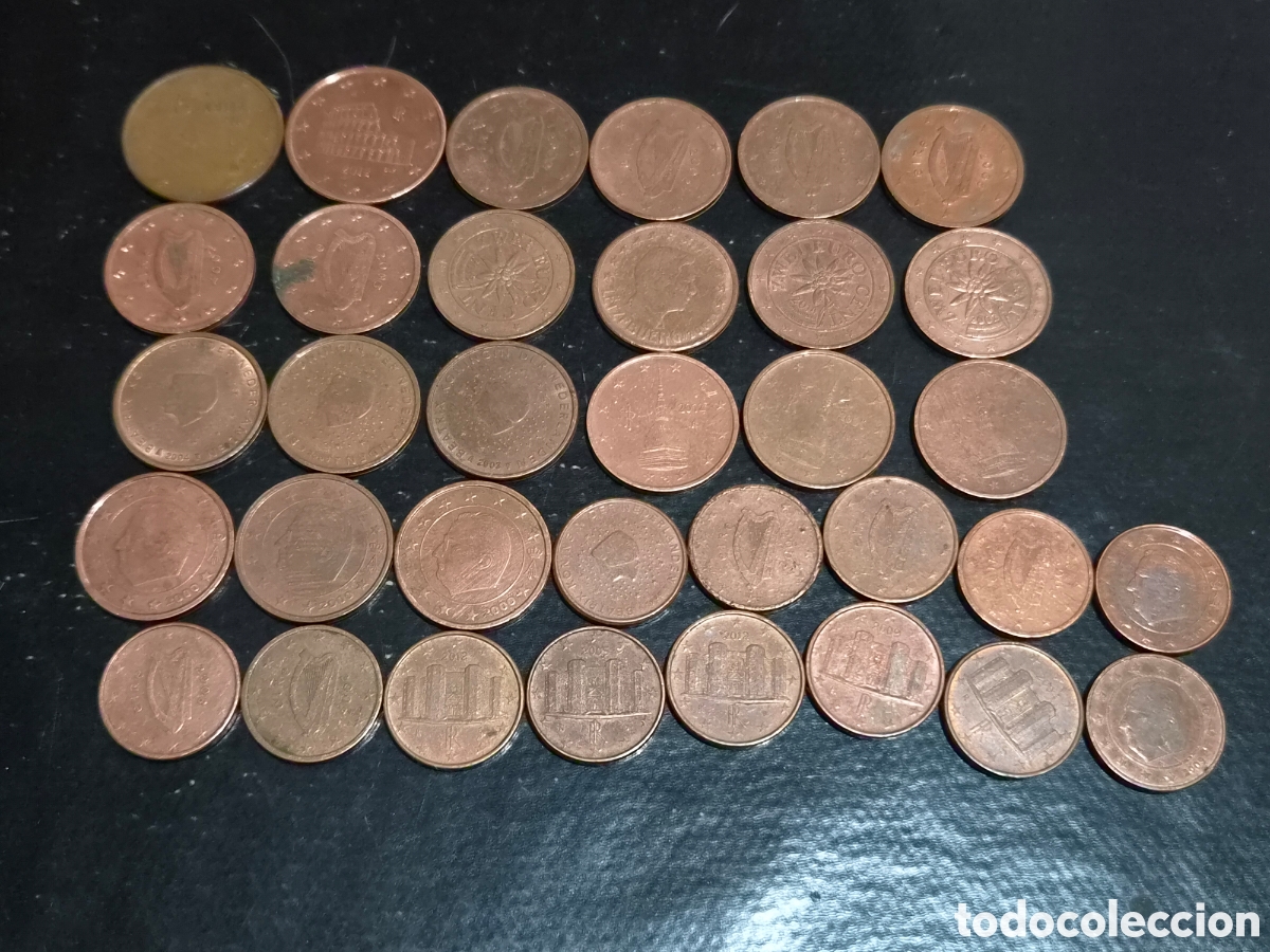 Monedas antiguas de Europa: LOTE DE MONEDAS DE 1 Y 2 C&Eacute;NTIMOS DIFERENTES PA&Iacute;SES Y A&Ntilde;OS