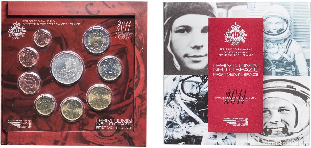 Monedas antiguas de Europa: San Marino Republic 2011 R Euro set with 9 coins (1st type, 2nd map , Silver weight 18gr) BU