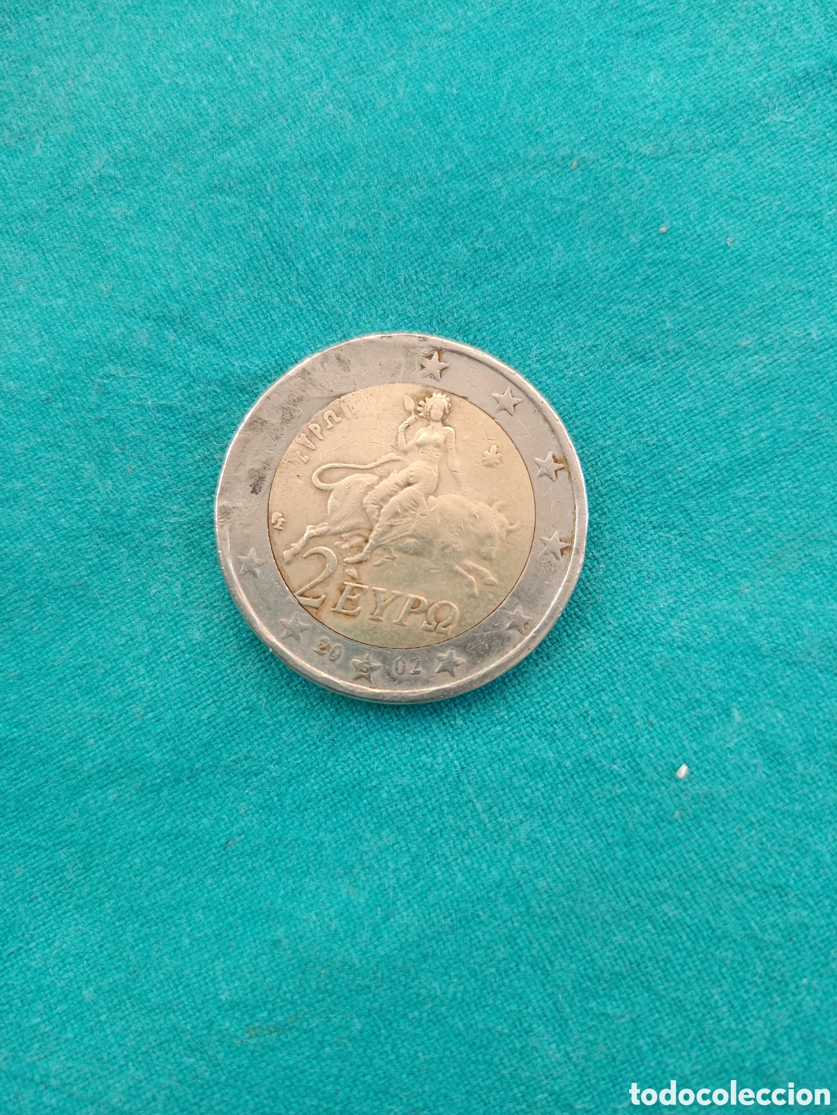Monedas antiguas de Europa: MONEDA DE 2 &euro; GRECIA 2002 CON DEFECTO EN ESTRELLAS