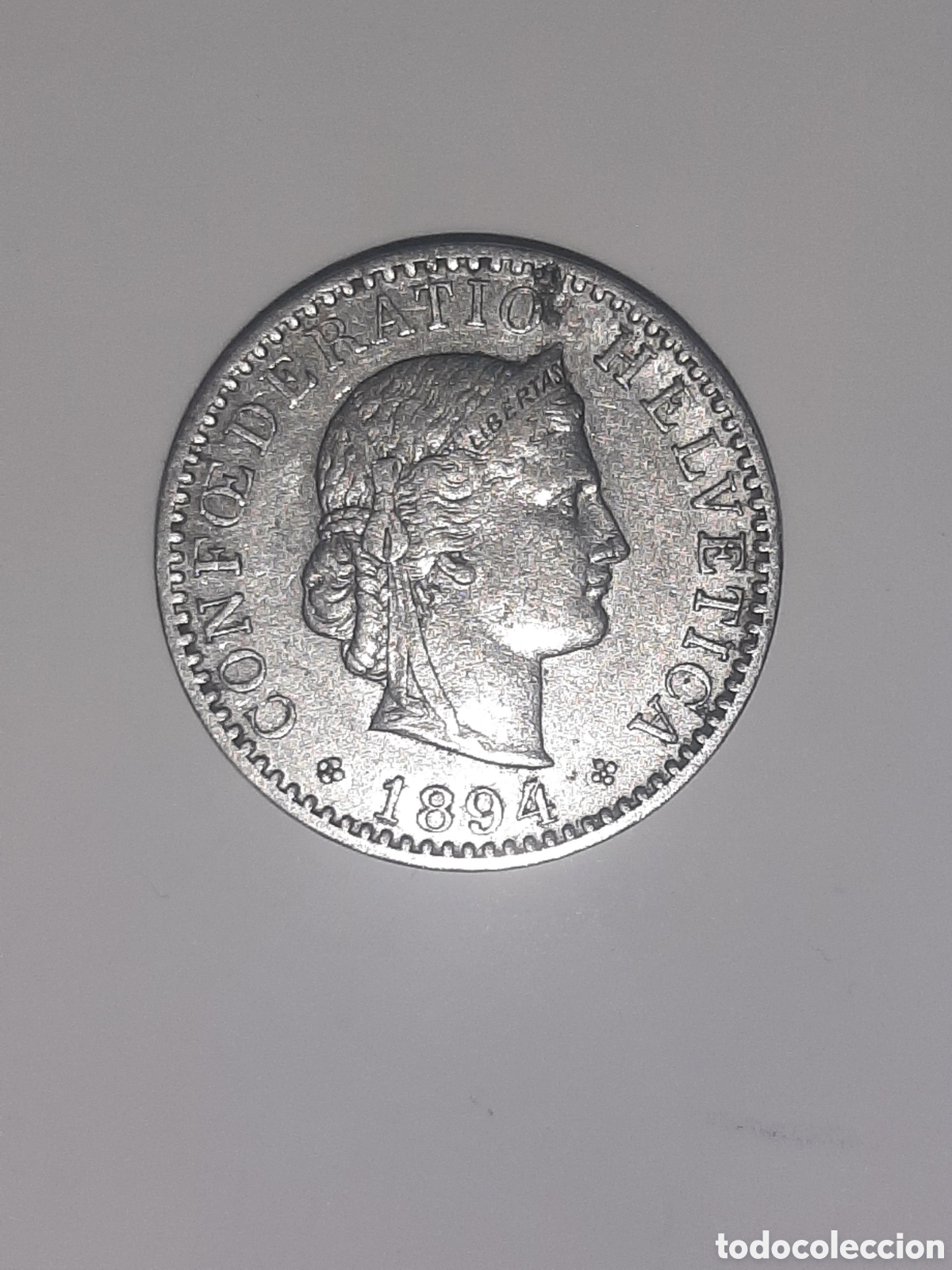 Monedas antiguas de Europa: SUIZA 20 CENT. 1894 B NIQUEL