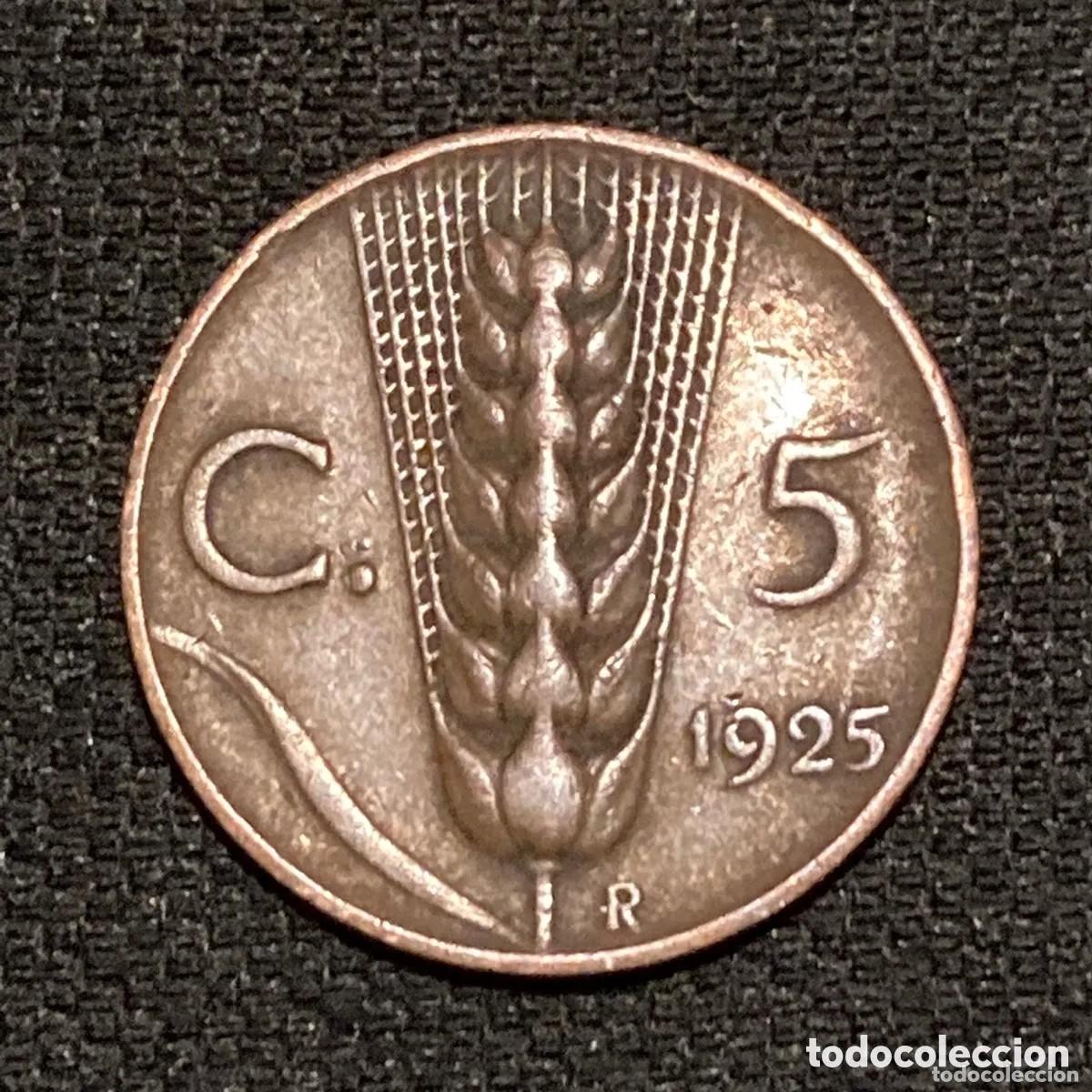 Monedas antiguas de Europa: Italia, 5 centesimi 1925