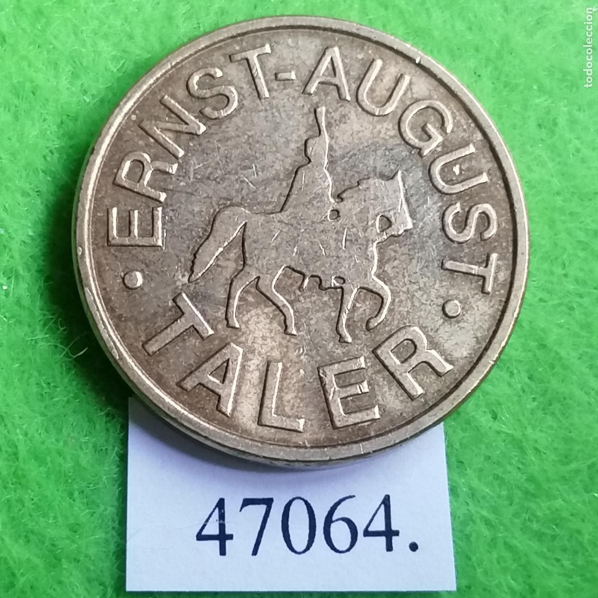 Monedas antiguas de Europa: Ficha Alemania, Ernst-August Taler, farmacia, apotheke, token, jet&oacute;n