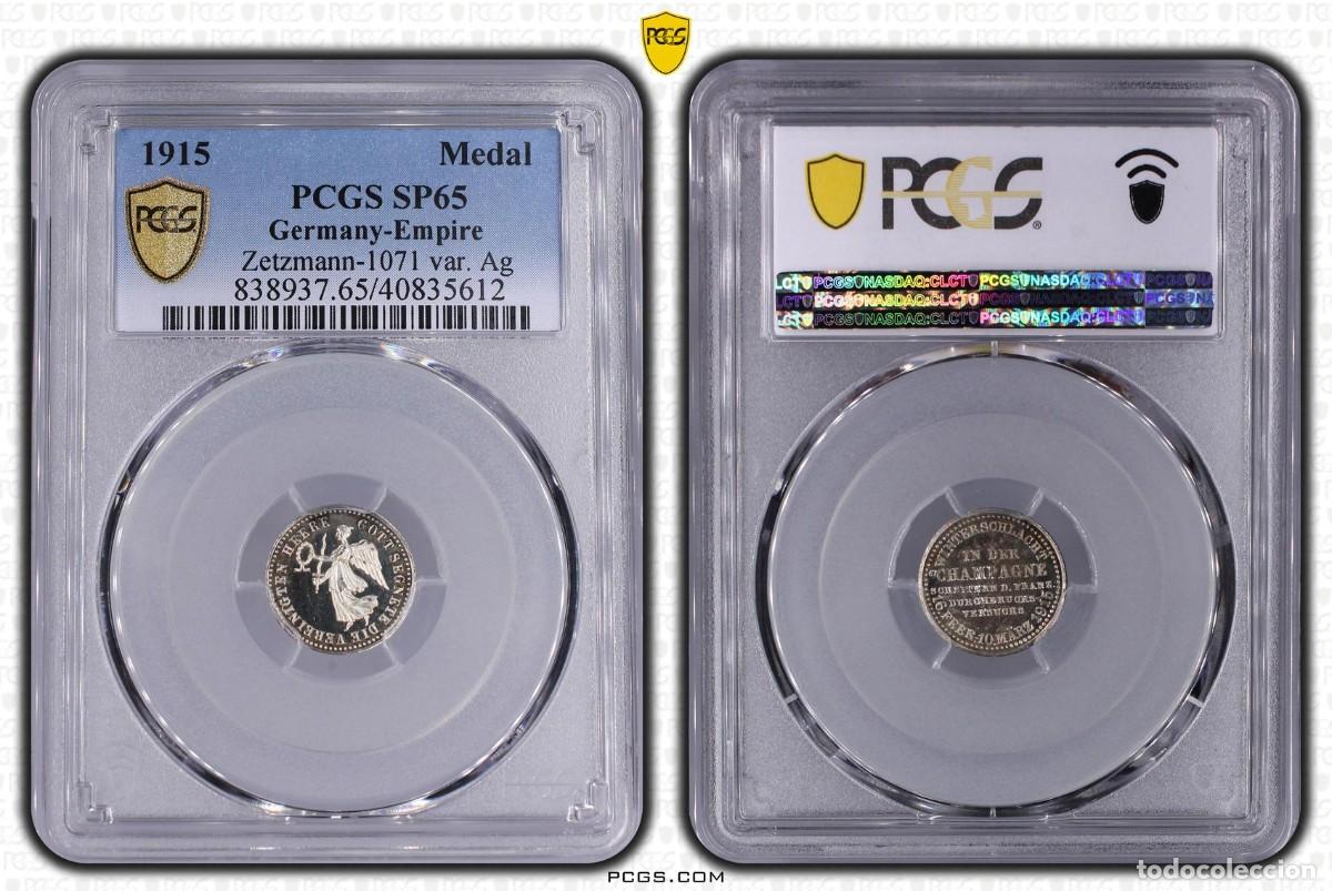 Monedas antiguas de Europa: 82SAY13 Germany Empire 1915 silver medal Champagne Battle First world war PCGS SP 65