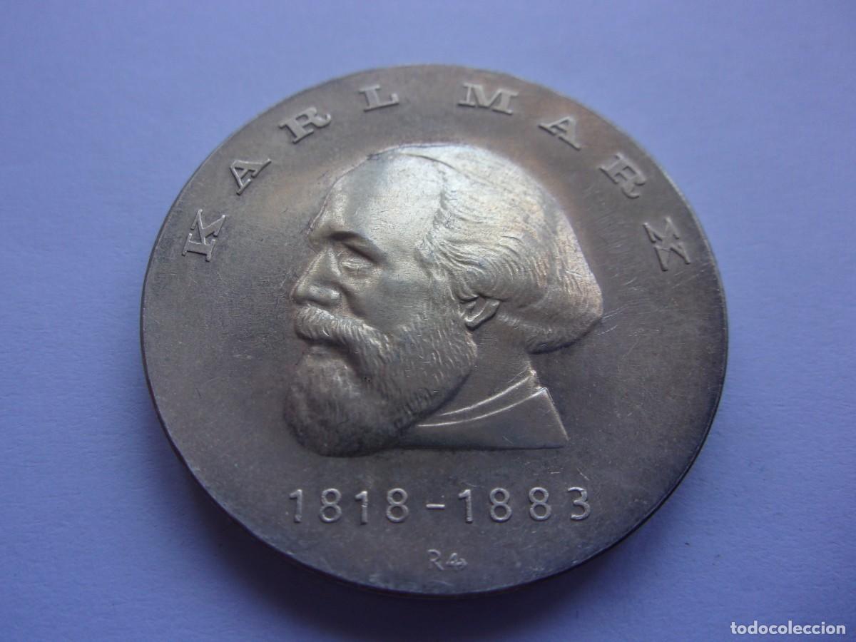 Alte M&uuml;nzen aus Europa: 13SCQ18 Rep&uacute;blica Democr&aacute;tica Alemana 20 marcos de plata 1968 Karl Marx