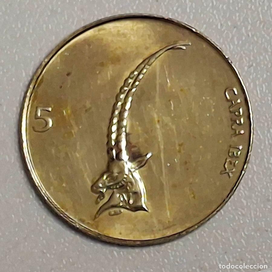 Monedas antiguas de Europa: 5 tolares eslovenos acu&ntilde;ada en 1998