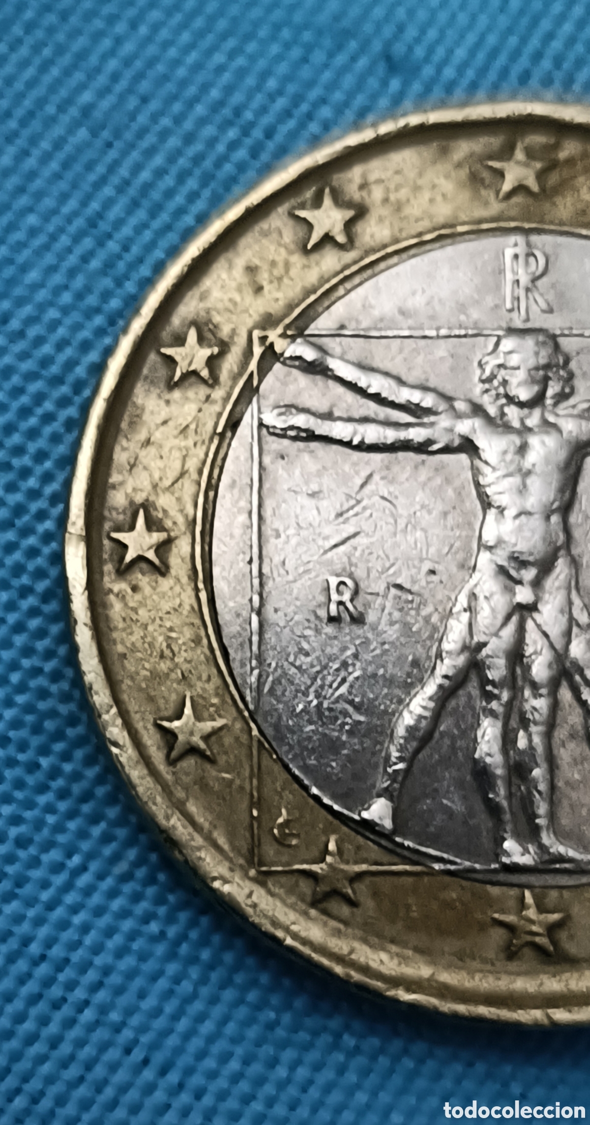 Monedas antiguas de Europa: 23A. 1 &euro;. Italia. 2002. N&uacute;cleo descentrado.