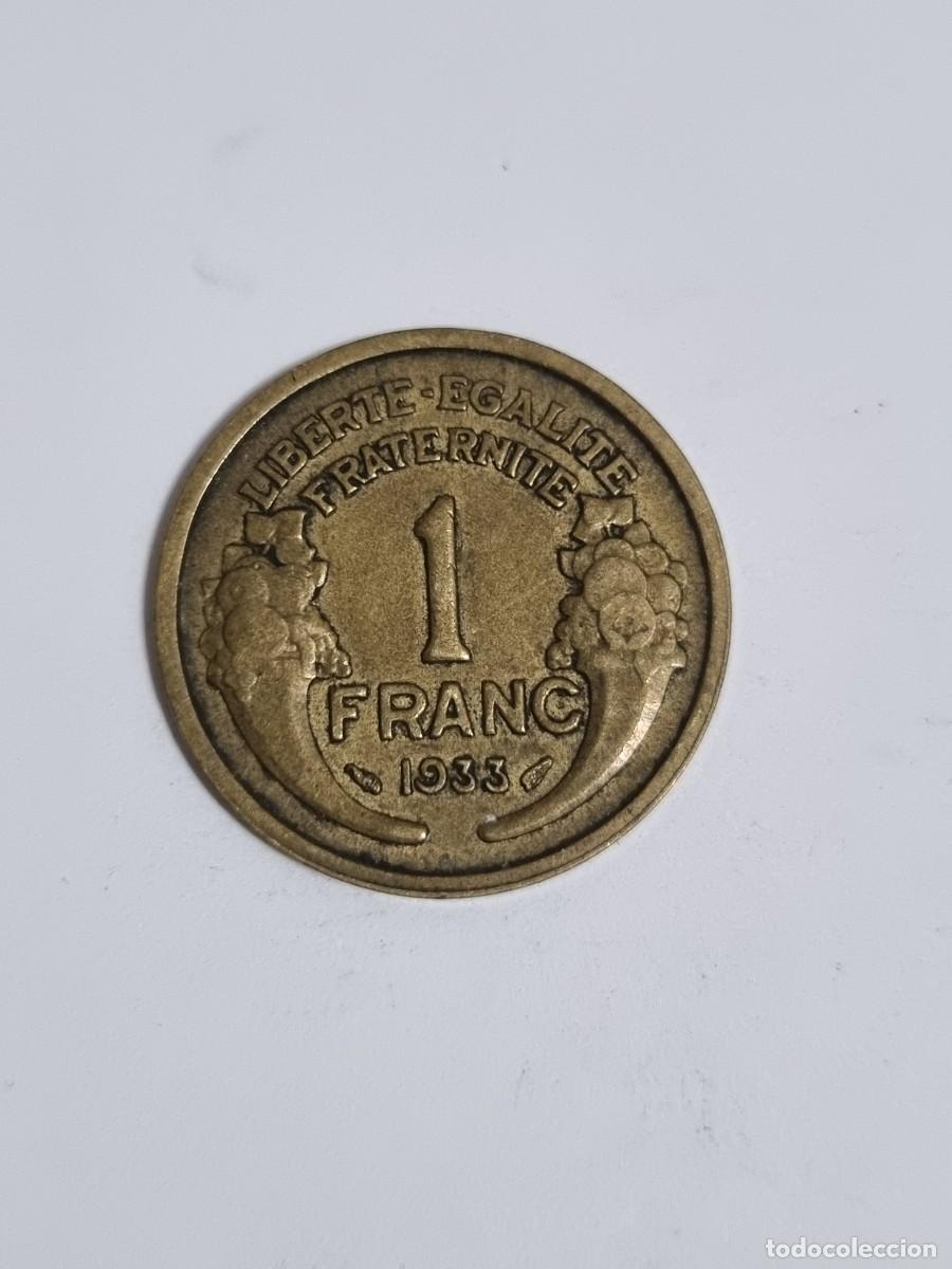 Monedas antiguas de Europa: Antigua Moneda Francia 1 Franco 1933 Internacional Mundo Coleccionista