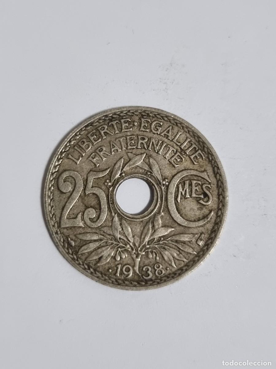 Old Coins of Europe: Antigua Moneda Francia 25 Centimos 1938 Internacional Mundo Coleccionista