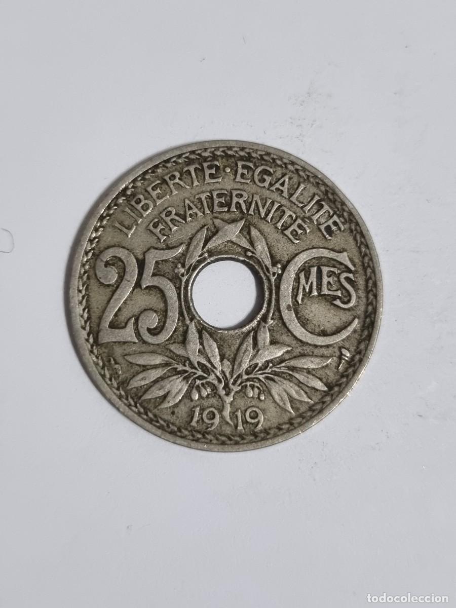 Monedas antiguas de Europa: Antigua Moneda Francia 25 Centimos 1919 Internacional Mundo Coleccionista