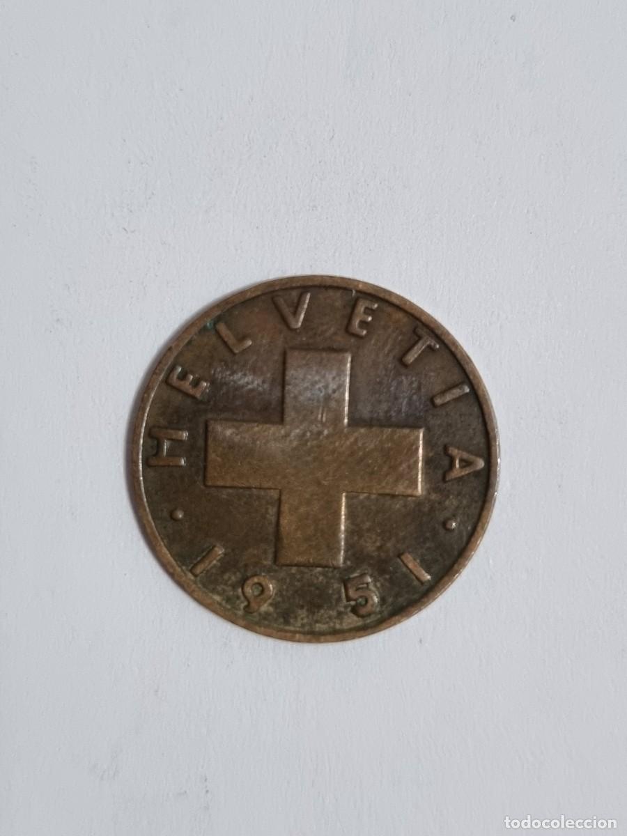 Monedas antiguas de Europa: Antigua Moneda Suiza 2 Centimos 1951-B Internacional Mundo Coleccionista