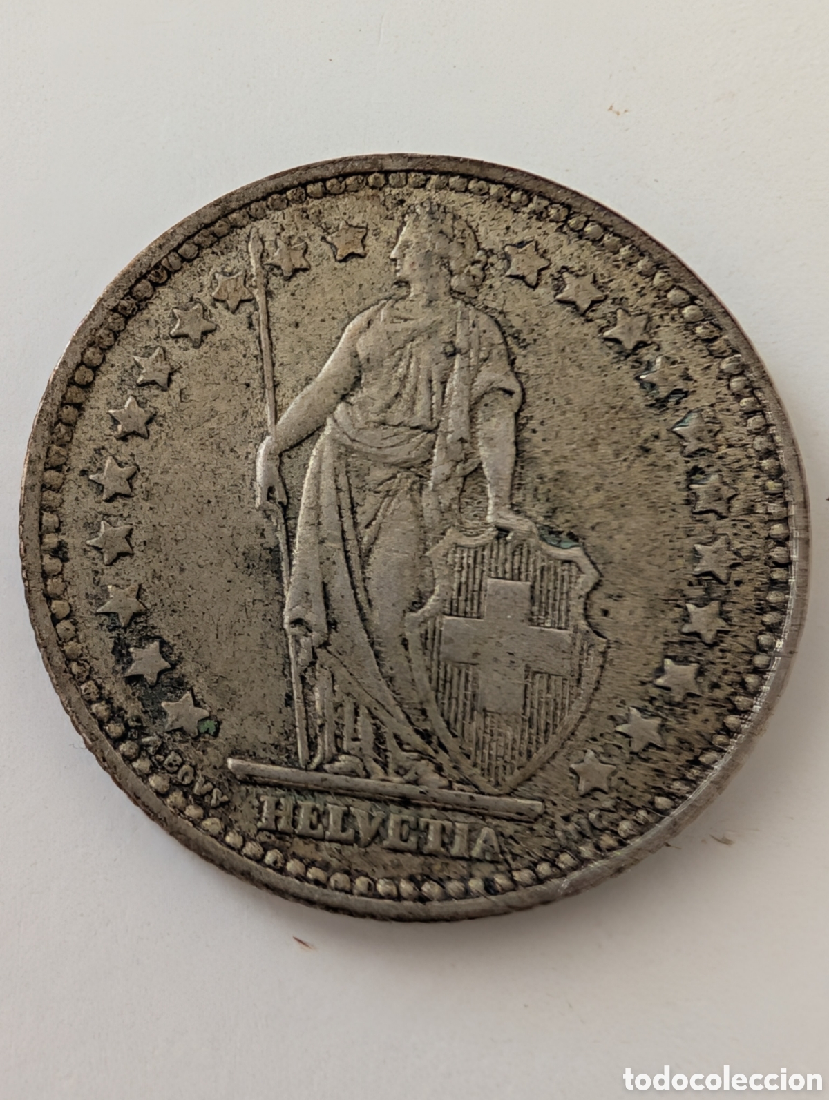 Monedas antiguas de Europa: Suiza. 1 Franco 1957 B. Helvetia. Plata .835. MBC.