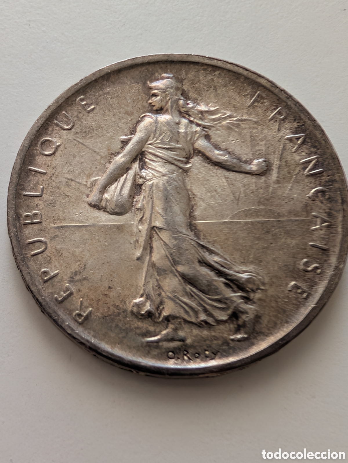 Monedas antiguas de Europa: Moneda de Plata 5 Francos Francia 1960 Sembradora