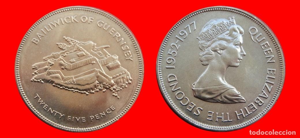 Monedas antiguas de Europa: 25 PENIQUES PENCE 1977 SIN CIRCULAR GUERNESEY-9078SC
