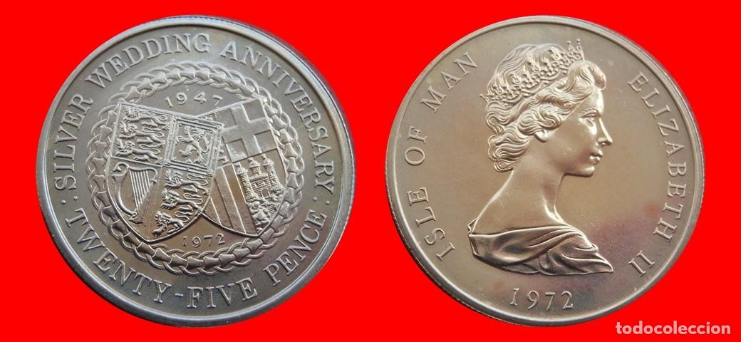 Monedas antiguas de Europa: 25 PENIQUES PENCE 1972 SIN CIRCULAR ISLA DE MAN-9084SC