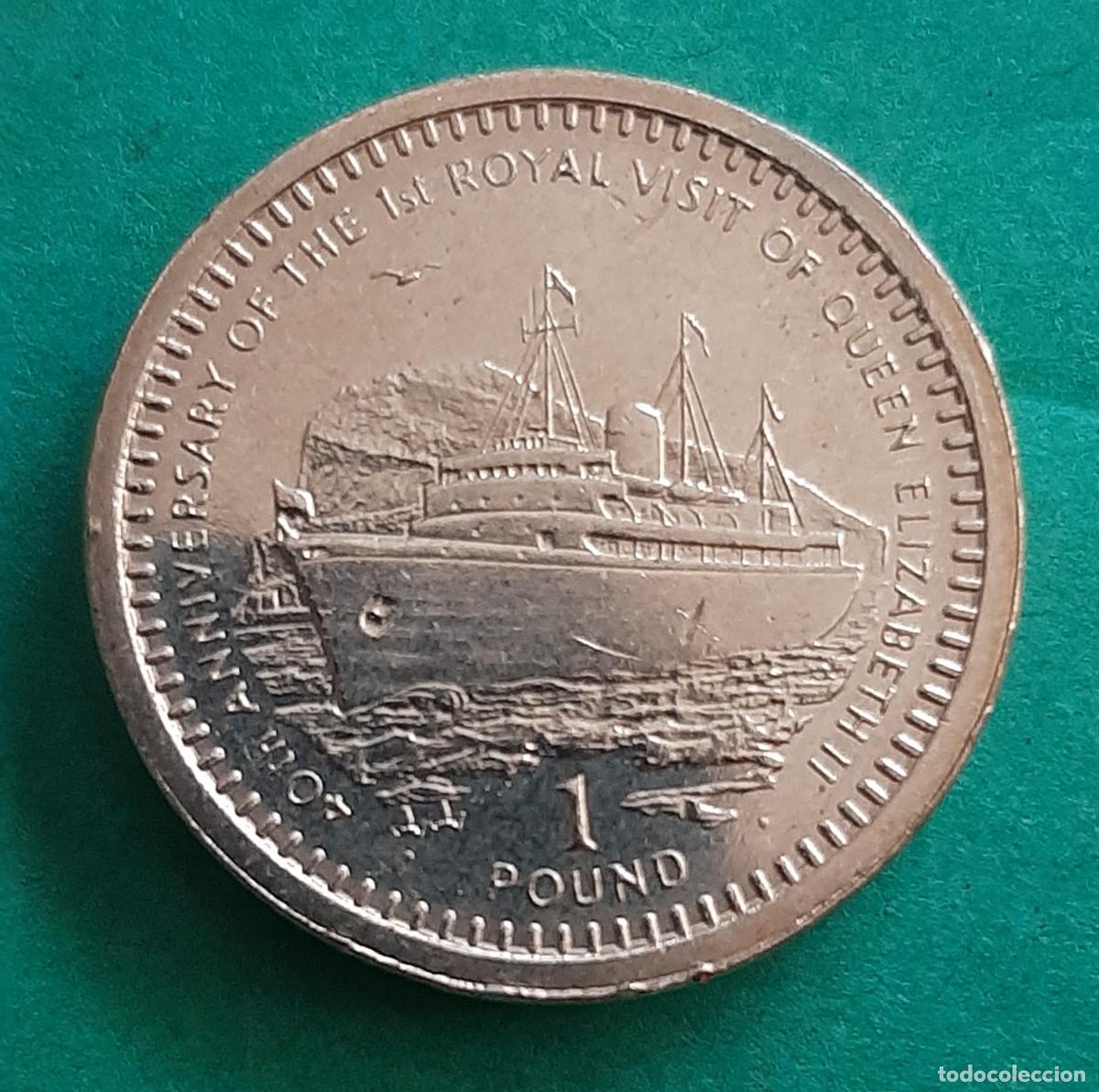 Monedas antiguas de Europa: (GIBRALTAR)(1994)(NIQUEL-LAT&Oacute;N) 1 POUND 40 TH VISITA DE ELIZABETH II.
