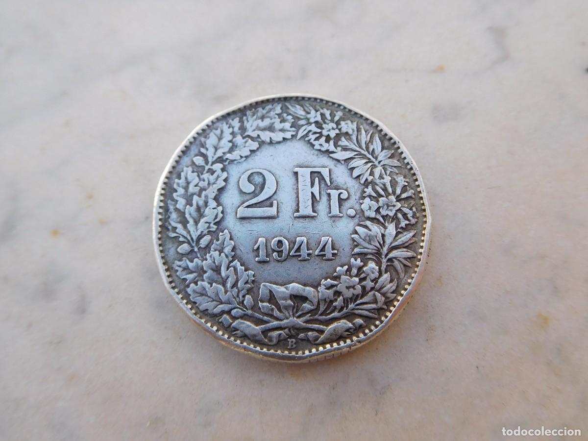 Monedas antiguas de Europa: Suiza. 2 Francos a&ntilde;o 1944 Plata