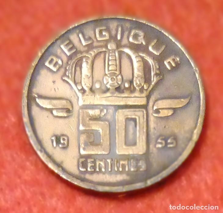 Monedas antiguas de Europa: MONEDA DE B&Eacute;LGICA 1955 - 50 C&Eacute;NTIMOS - BRONCE