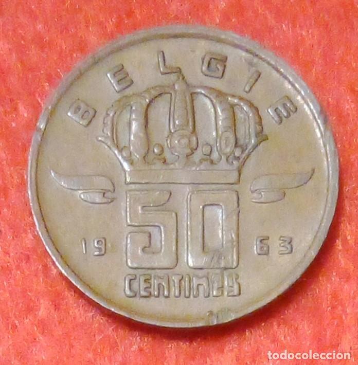 Monedas antiguas de Europa: MONEDA DE B&Eacute;LGICA 1963 - 50 C&Eacute;NTIMOS - BRONCE