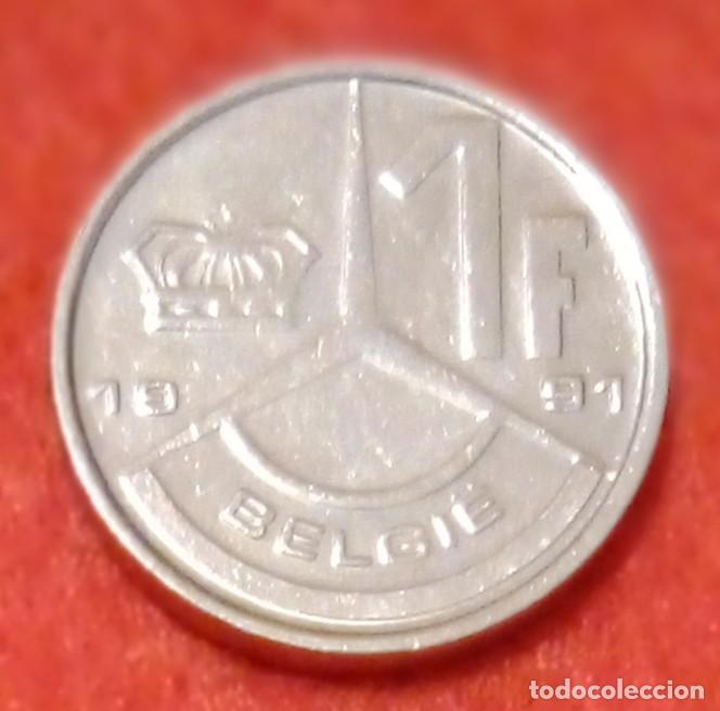 Monedas antiguas de Europa: MONEDA DE B&Eacute;LGICA 1991 - 1 FRANCO - HIERRO NIQUELADO (1)