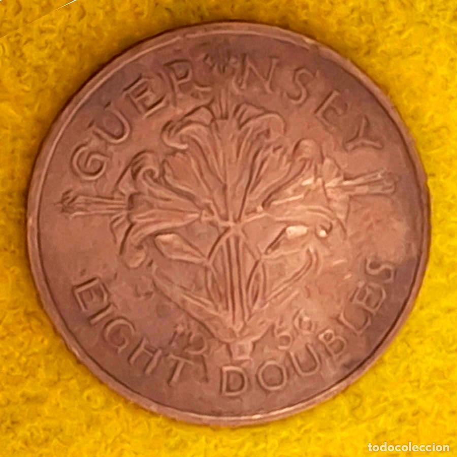 Monedas antiguas de Europa: 1956, 8 Doubles de Guernsey