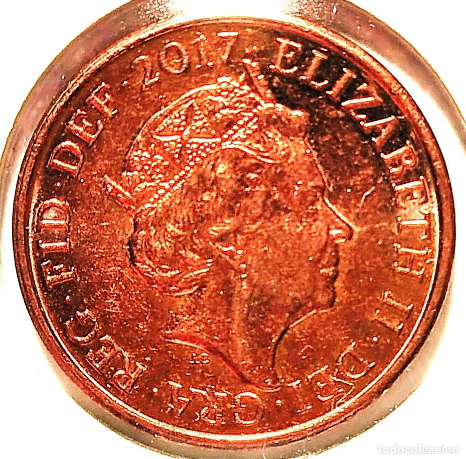 Monedas antiguas de Europa: REINO UNIDO (1982-2022) - 1 PENIQUE 2017 - REINA ISABEL II - A - 3,56 GR. ACERO BA&Ntilde;ADO EN COBRE