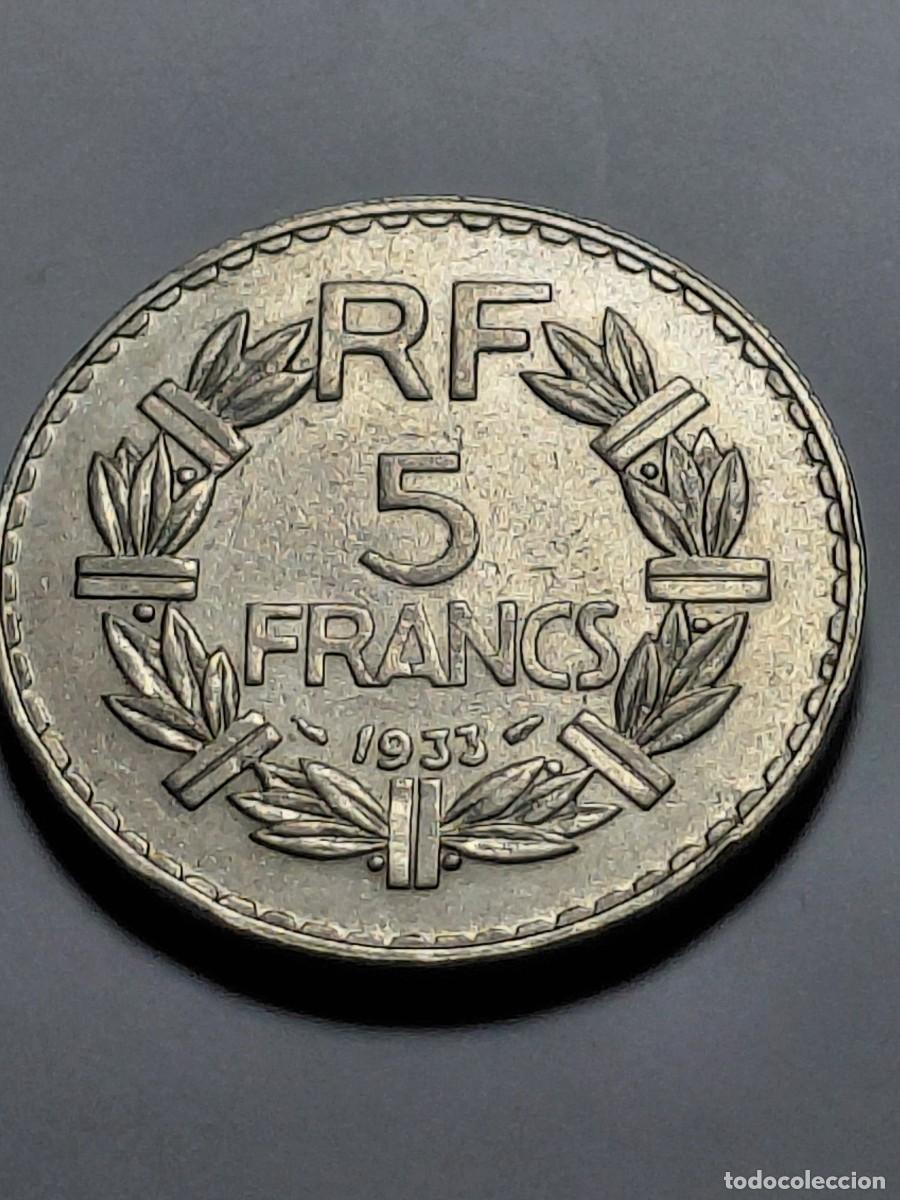 Monedas antiguas de Europa: FRANCIA / 3&ordf; REPUBLICA - 5 FRANCS 1933 KM888 NIQUEL