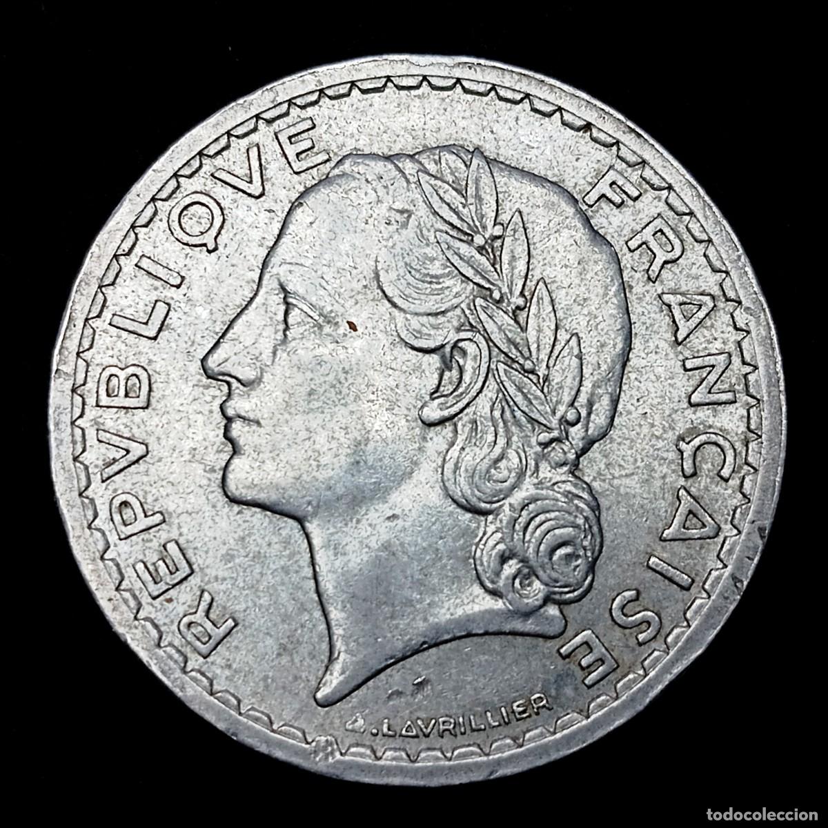 Alte M&uuml;nzen aus Europa: ⚜️ BBF1 4. Francia. 5 francs 1945