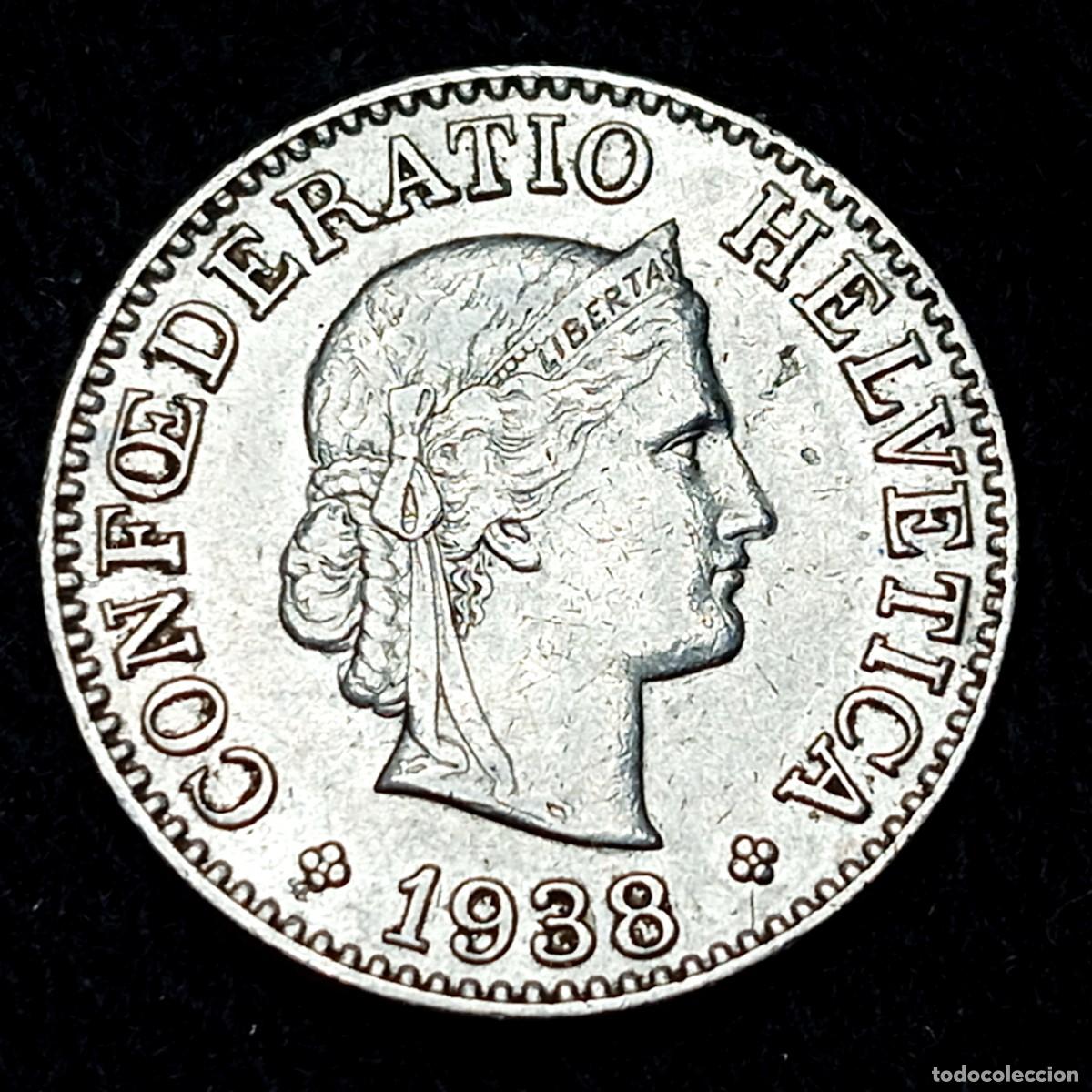 Monedas antiguas de Europa: ⚜️ BBF0 6. Suiza. 10 rappen 1938
