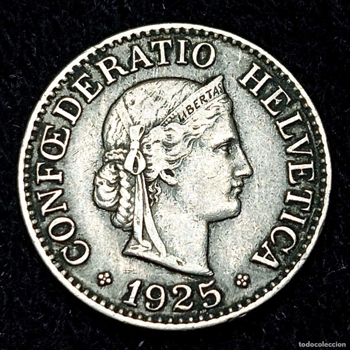 Monedas antiguas de Europa: ⚜️ BBF0 5. Suiza. 10 rappen 1925