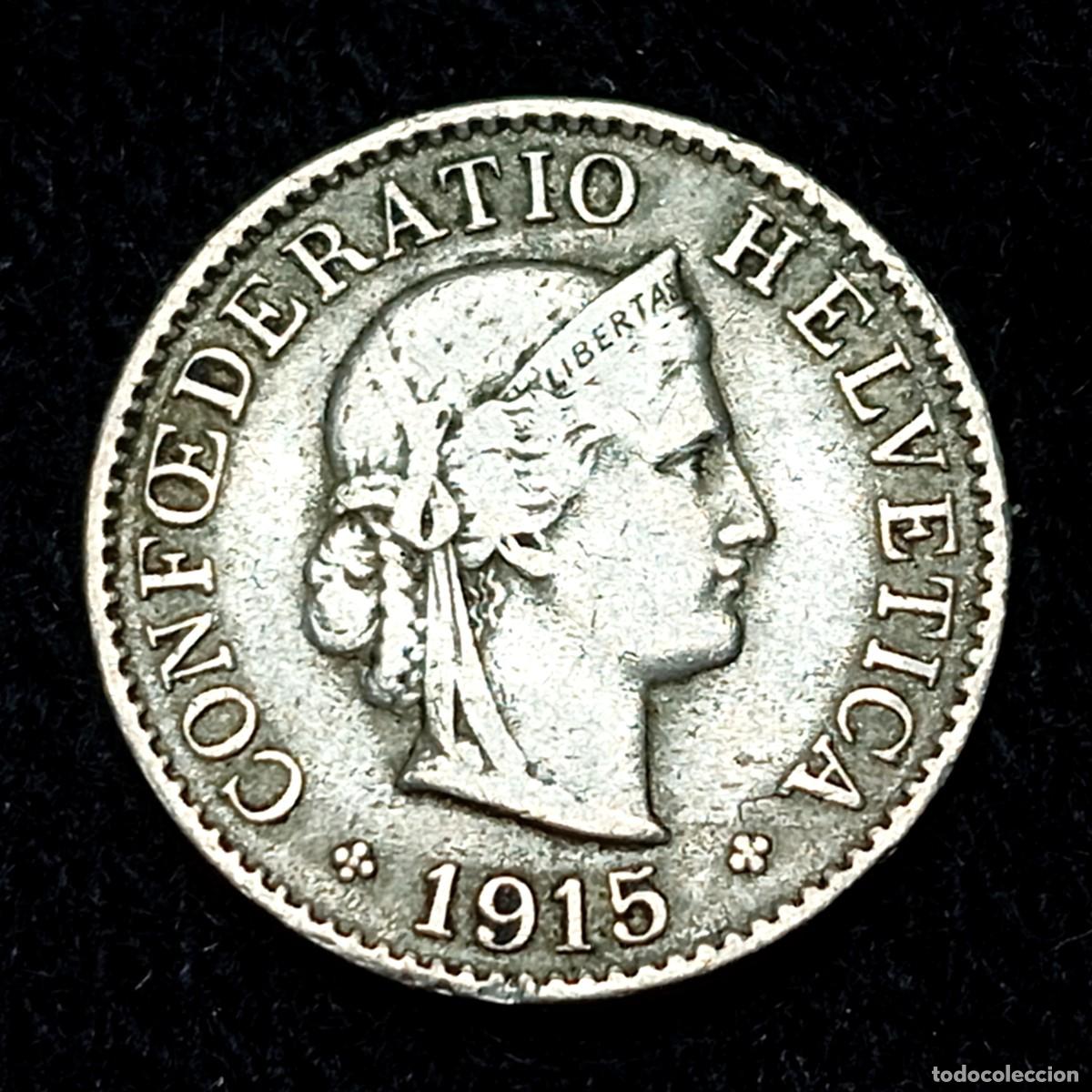 Monedas antiguas de Europa: ⚜️ BBF0 4. Suiza. 5 rappen 1915