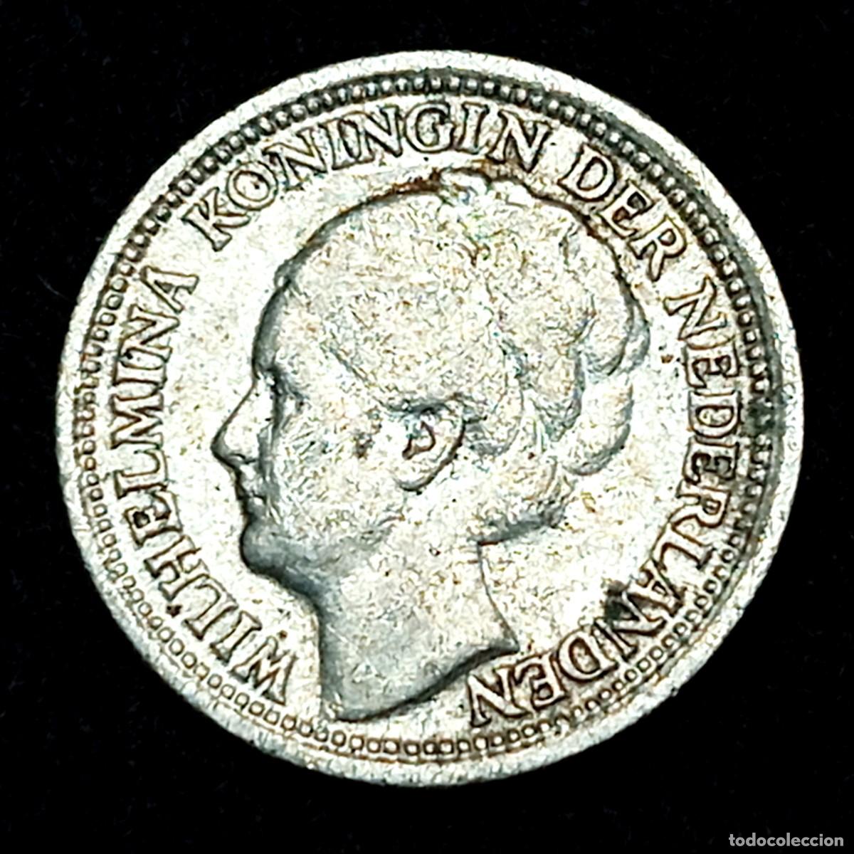 Monedas antiguas de Europa: ⚜️ BBE9 2. Plata. Pa&iacute;ses Bajos. 10 cents 1938