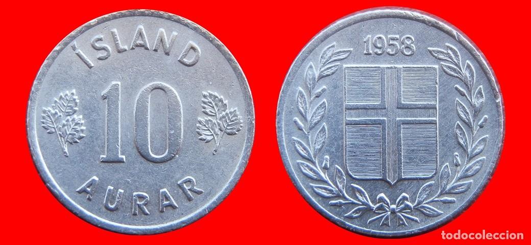Monedas antiguas de Europa: 10 AURAR 1958 ISLANDIA-150147