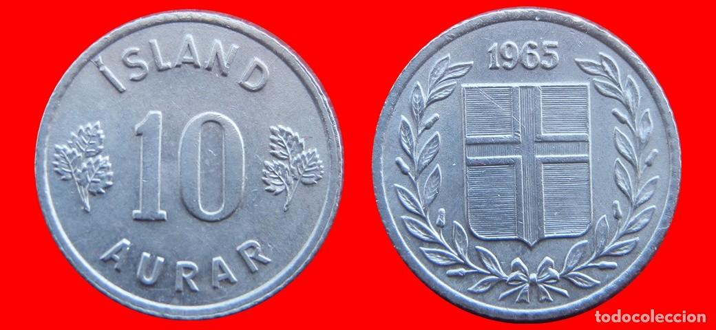 Monedas antiguas de Europa: 10 AURAR 1965 ISLANDIA-150148
