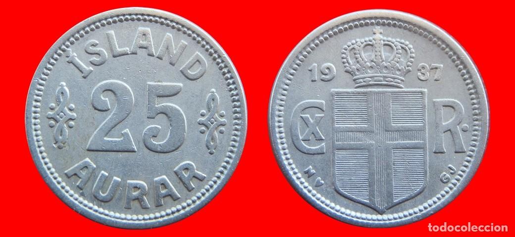 Monedas antiguas de Europa: 25 AURAR 1937 ISLANDIA-150149