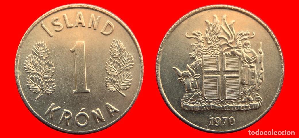 Monedas antiguas de Europa: 1 CORONA 1970 ISLANDIA-150151