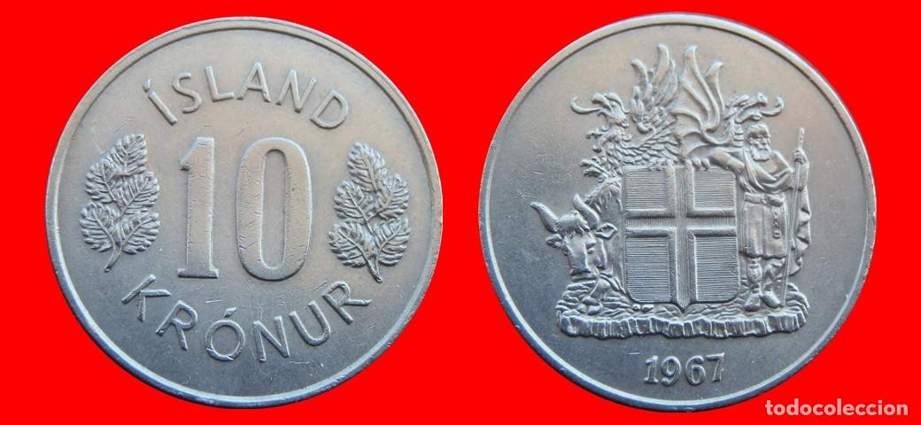 Monedas antiguas de Europa: 10 CORONAS 1967 ISLANDIA-150157