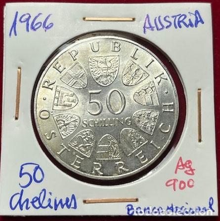 Monedas antiguas de Europa: 50 chelines austriacos de 1966