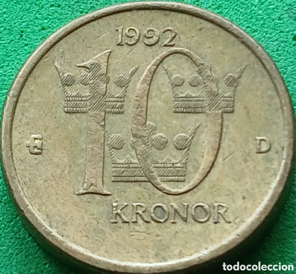 Monedas antiguas de Europa: Suecia 10 coronas 1992 km#877