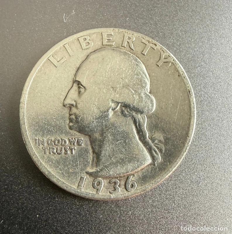 Monedas antiguas de Europa: 25 Centavos de Estados Unidos Plata 1936 Washington Quarter &ndash; 1/4 Dollar Quarter Dollar