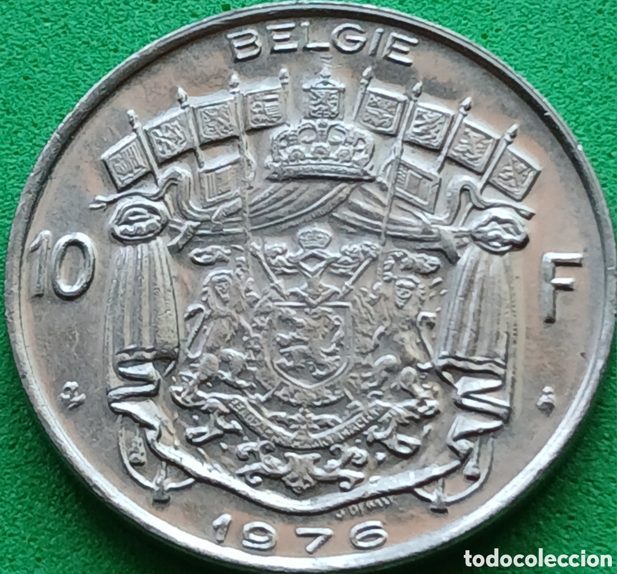 Monedas antiguas de Europa: B&eacute;lgica 10 francos 1976 km#156 Belgie