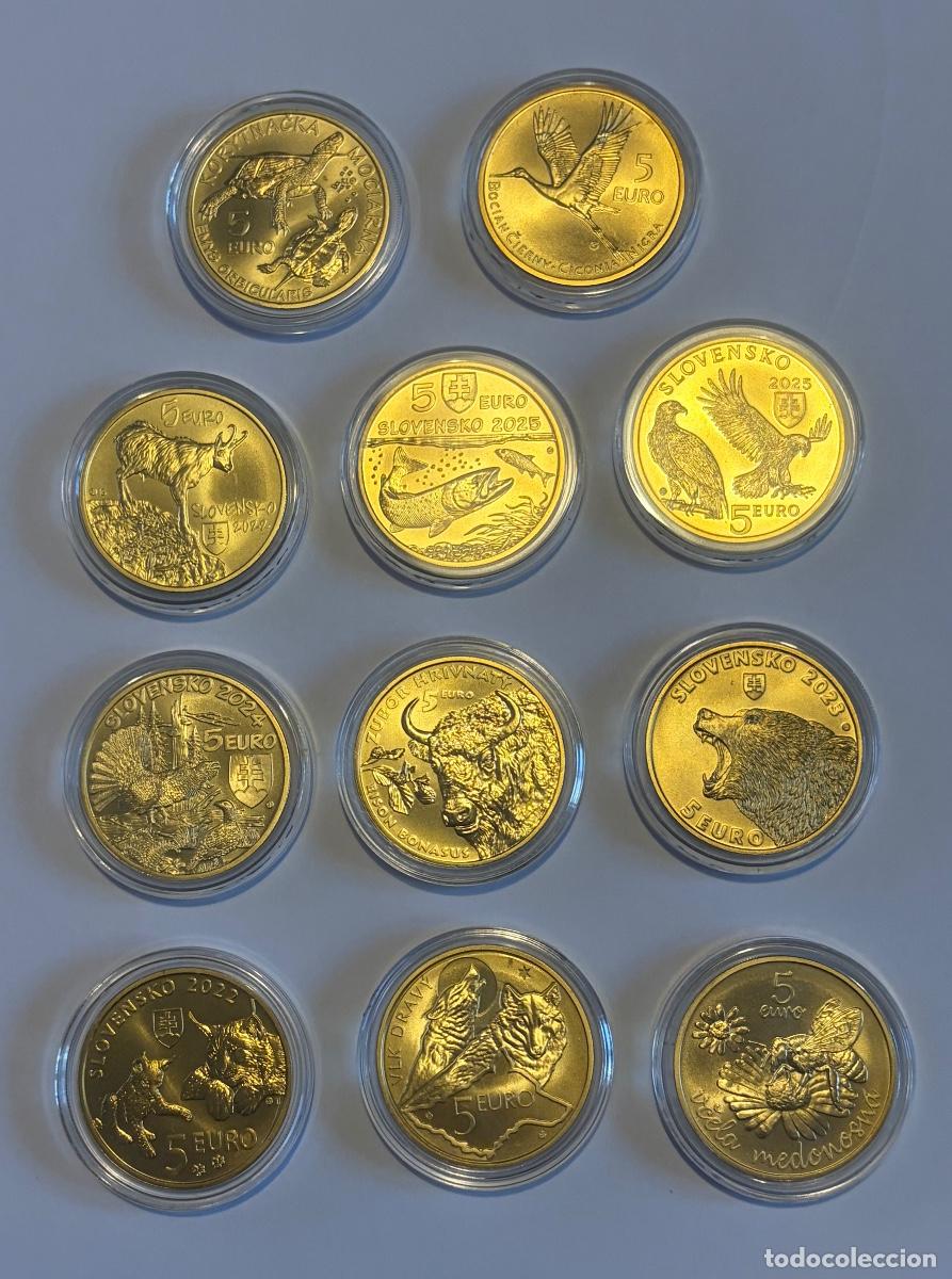 Monedas antiguas de Europa: Colecci&oacute;n 11 monedas 5&euro; Eslovaquia Flora y Fauna